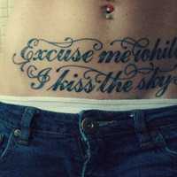 个性性感女生英文纹身头像图片