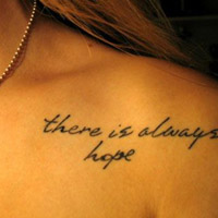 个性性感女生英文纹身头像图片