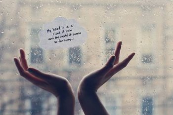 静静听雨伤感唯美意境图