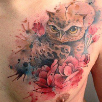 欧美超拽女生个性胸部纹身头像图片