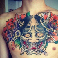 欧美超拽女生个性胸部纹身头像图片