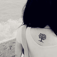 锁骨纹身超拽女生头像图片大全