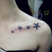 锁骨纹身超拽女生头像图片大全