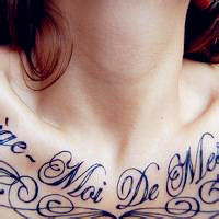 锁骨纹身超拽女生头像图片大全