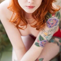 超炫伤感女生纹身头像图片