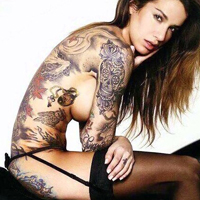 超炫伤感女生纹身头像图片