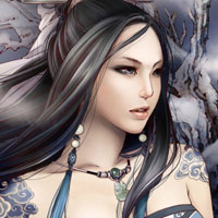 个性游戏女生带纹身头像酷图