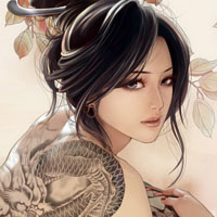 个性游戏女生带纹身头像酷图