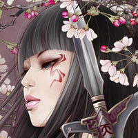 个性游戏女生带纹身头像酷图