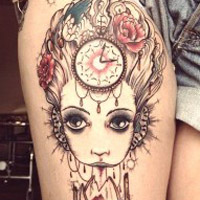 锁骨纹身女生头像图片大全图片