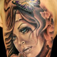 锁骨纹身女生头像图片大全图片