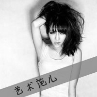 黑白图片短发女生侧脸带字头像