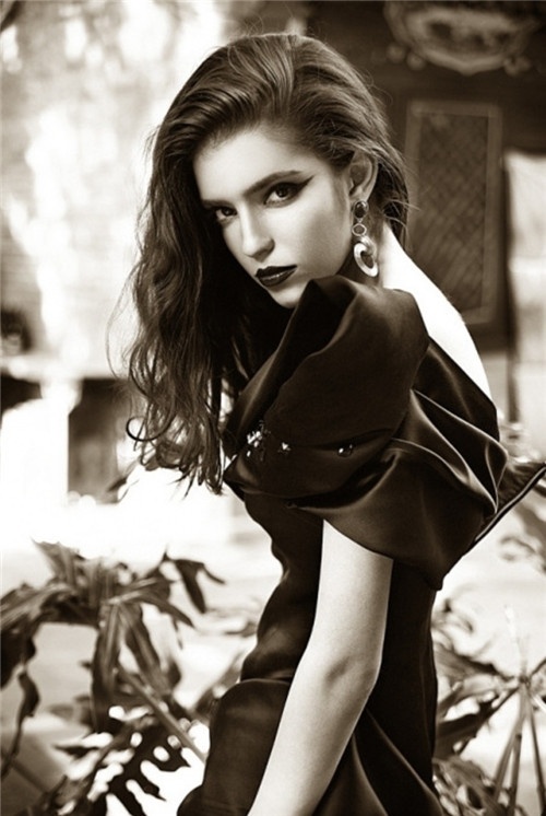 手机壁纸欧美范女黑白创意写真