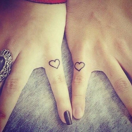 欧美小清新情侣黑白纹身图案