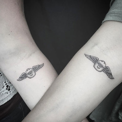 欧美小清新情侣黑白纹身图案