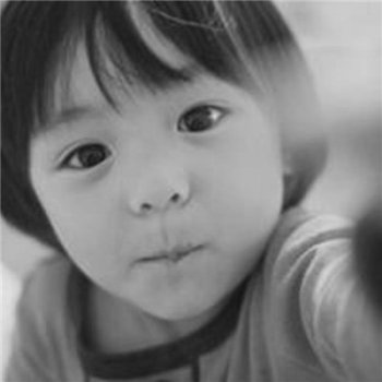 可爱呆萌欧美小孩黑白头像