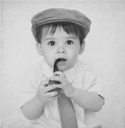 可爱呆萌欧美小孩黑白头像