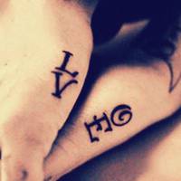 欧美范个性纹身情侣头像图片