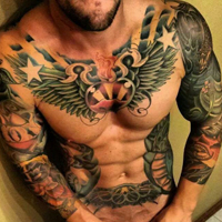 黑白纹身霸气男生头像图片