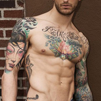 黑白纹身霸气男生头像图片