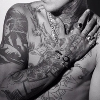 黑白纹身霸气男生头像图片