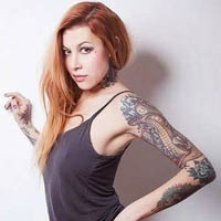 喝酒纹身的霸气欧美女生头像图片大全