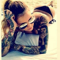 喝酒纹身的霸气欧美女生头像图片大全