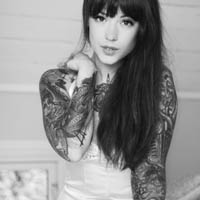 喝酒纹身的霸气欧美女生头像图片大全