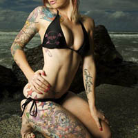 喝酒纹身的霸气欧美女生头像图片大全