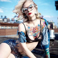 喝酒纹身的霸气欧美女生头像图片大全