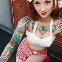 喝酒纹身的霸气欧美女生头像图片大全