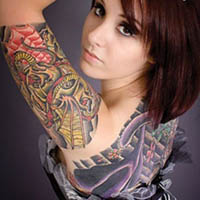 喝酒纹身的霸气欧美女生头像图片大全