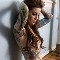 喝酒纹身的霸气欧美女生头像图片大全