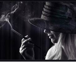 非主流黑白抽烟的女生头像图片人物素材