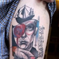 纹身非主流颓废美女头像图片