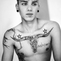 纹身非主流颓废美女头像图片