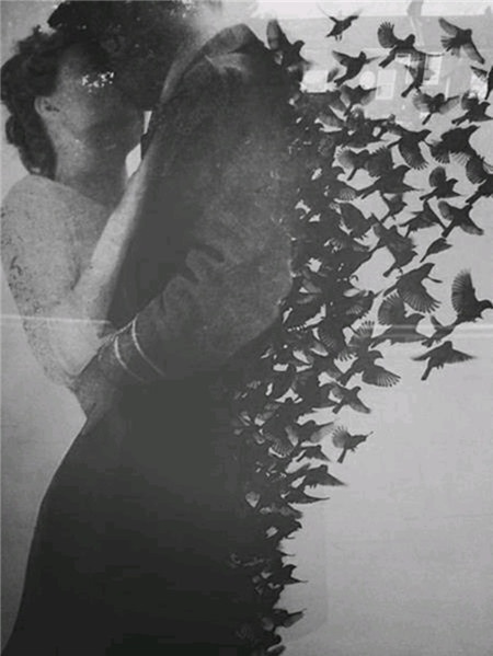 个性欧美范女生黑白伤颓手机壁纸