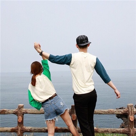 小清新欧美范背影情侣头像