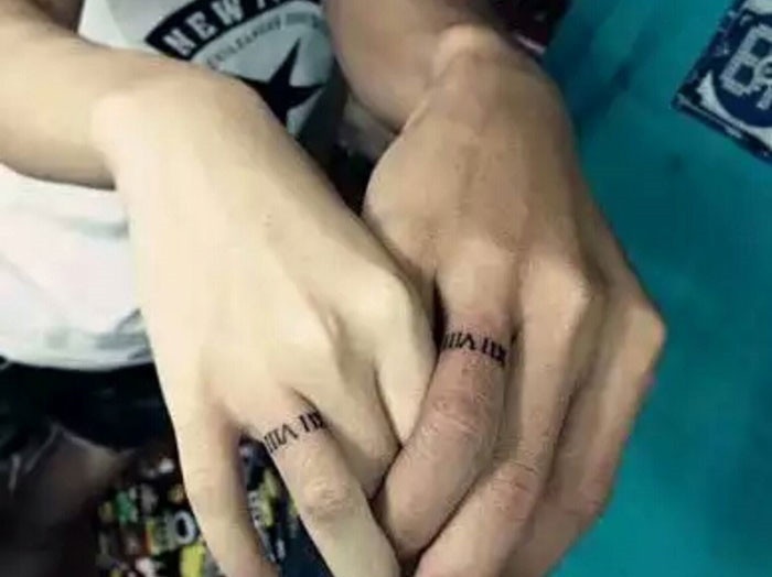 小清新可爱欧美情侣纹身图片