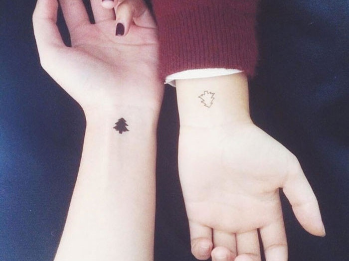 小清新可爱欧美情侣纹身图片