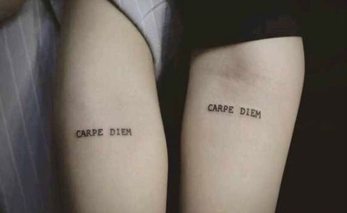 小清新欧美情侣个性纹身小图案