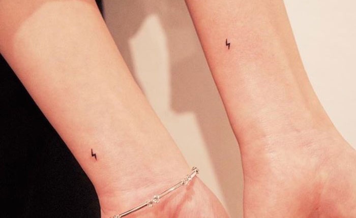 小清新欧美情侣个性纹身小图案