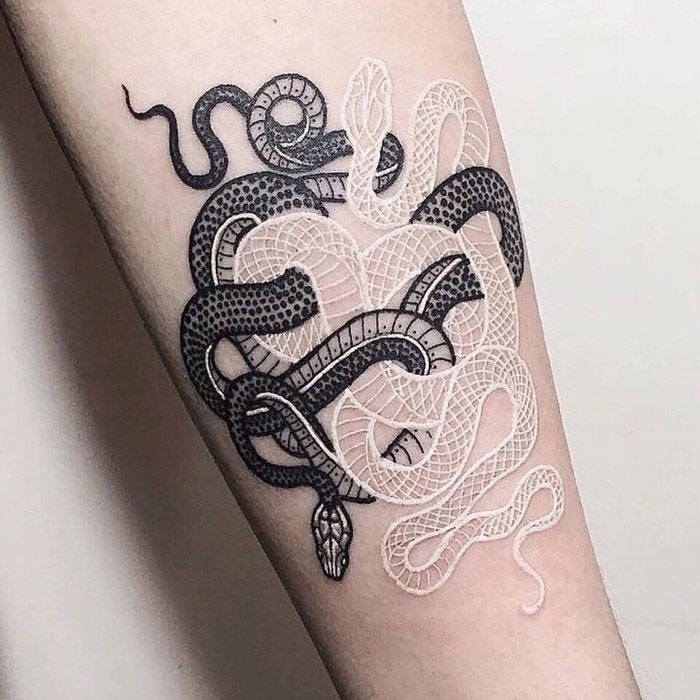 霸气个性欧美黑白花臂纹身