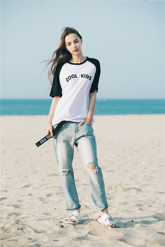 欧美女生海边小清新唯美写真图片