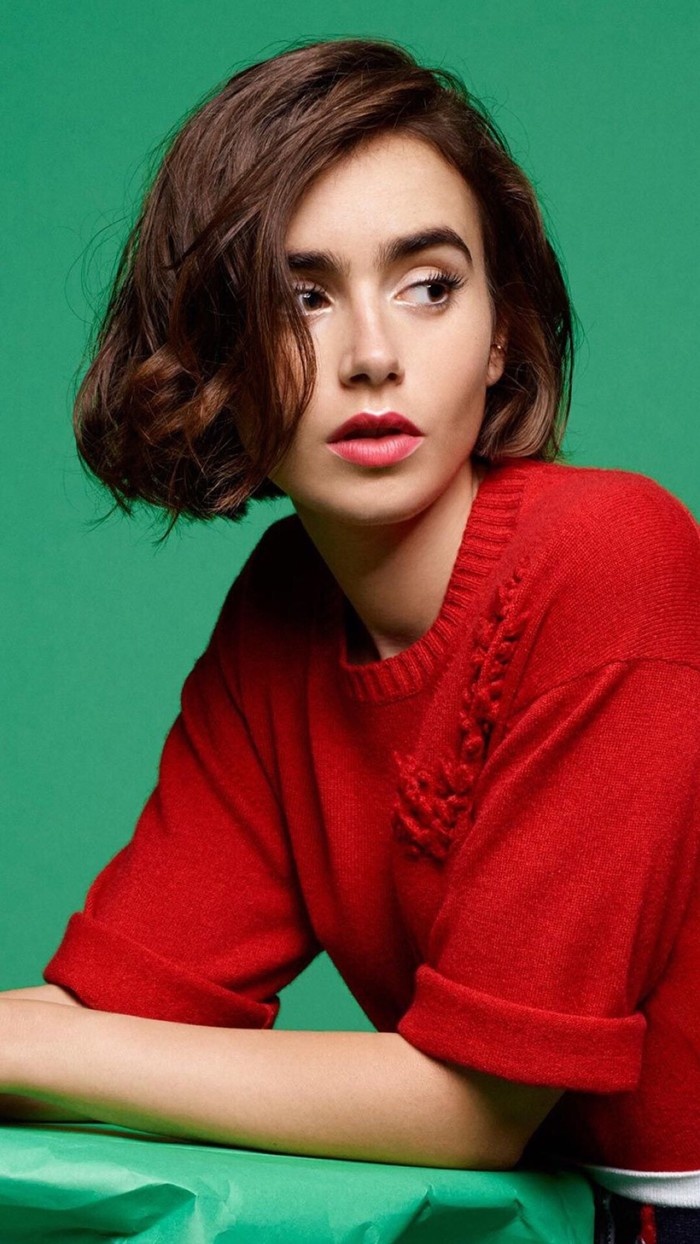 时尚欧美短发发型女生街拍图片