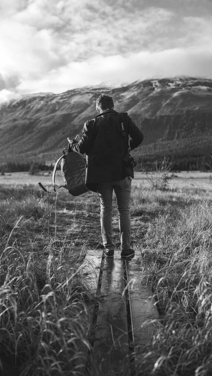 伤感欧美范背影黑白照片