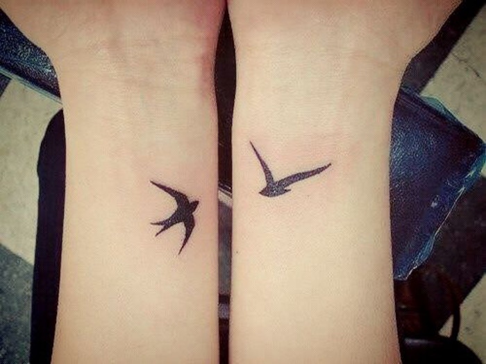 甜蜜欧美情侣纹身小清新图案欣赏