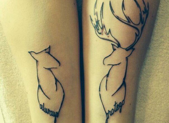 甜蜜欧美情侣纹身小清新图案欣赏