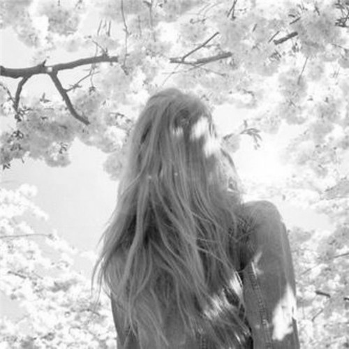 唯美伤感欧美美女黑白背影头像