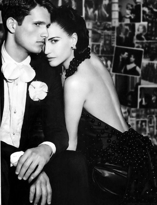 性感复古的黑白欧美壁纸情侣图片